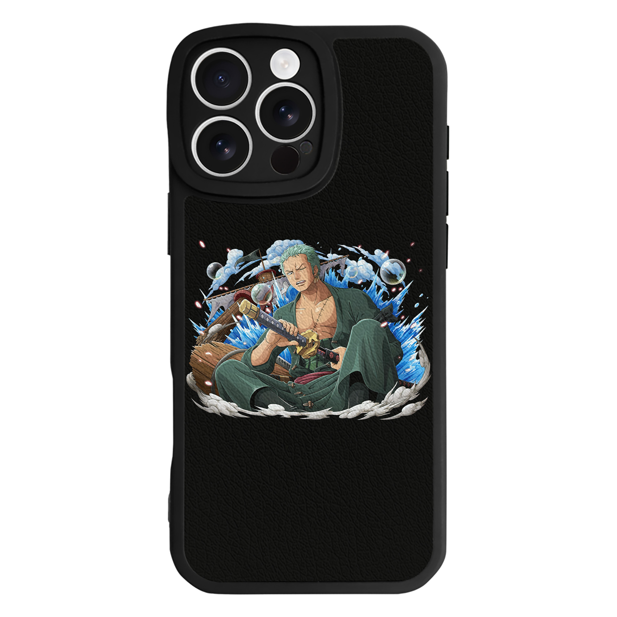 （画像用） ワンピース ロロノア・ゾロ ONE PIECE Roronoa Zoro 【iPhone 16シリーズ対応】シリコンスマホケース（レザー調） 材質：シリコン